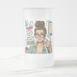 Chope Givrée Messy Bun, Obtenir Tout Fait - Boss Babe Cartoon