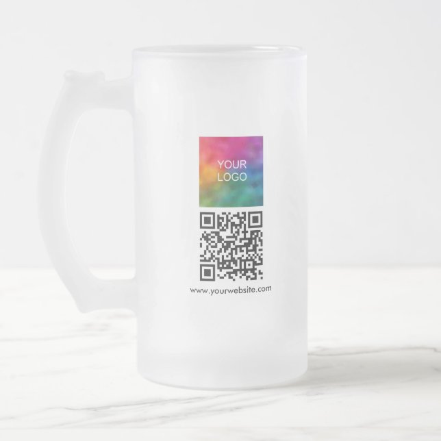 Chope Givrée Moderne modèle code QR de votre logo personnalisé (Gauche)