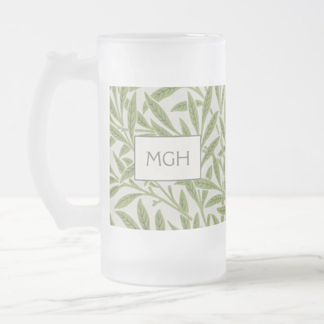 Chope Givrée Monogramme Feuille vintage vert saule (Gauche)