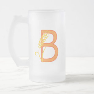 Chope Givrée monogramme floral B lettre majuscule