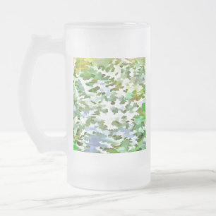 Chope Givrée Motif de camouflage blanc, vert et bleu poudre