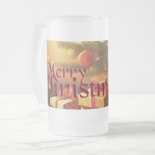 Chope Givrée Motif de Noël, avec des cadeaux sous l'arbre de No