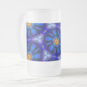 Chope Givrée Motif Fleurs bleues Abstraites