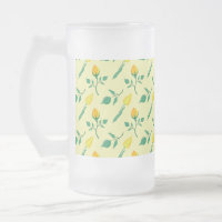 Motif floral avec rose jaune et fleurs de tulipe