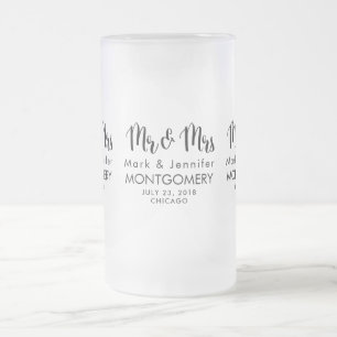Chope Givrée Mr & Mrs Trendy Calligraphy Mariage de police