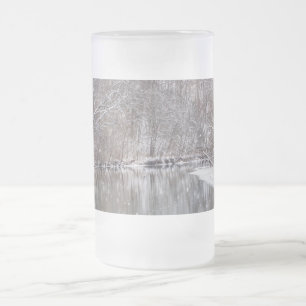 Chope Givrée Neige au-dessus de Finley River Verre givré Bière