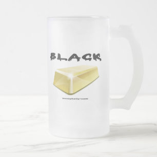 Chope Givrée Noir, or, barre d'or, verre de bière de gisement