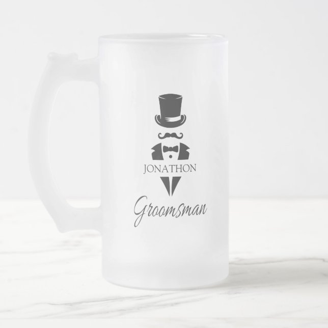Chope Givrée Nom du garçon d'honneur Tuxedo Haut-de-forme (Gauche)