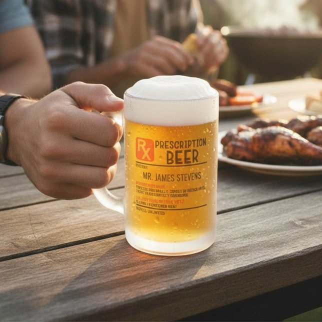 Chope Givrée Nom personnalisé de la prescription de bière amusa (Créateur téléchargé)