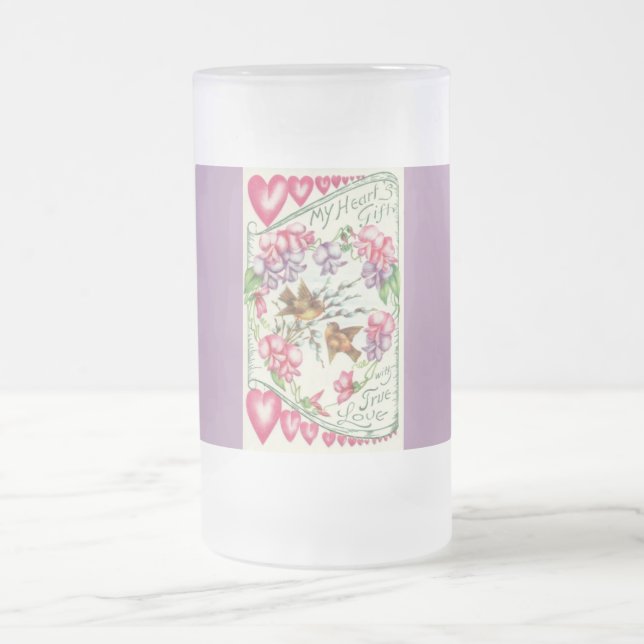 Chope Givrée Oiseaux de l'amour vintage Saint-Valentin  (Centre)