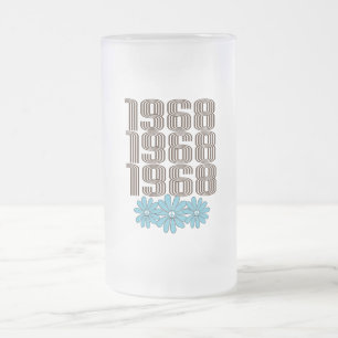 Chope Givrée Panneau de Paix 1968 Aqua Hippie Flower Power