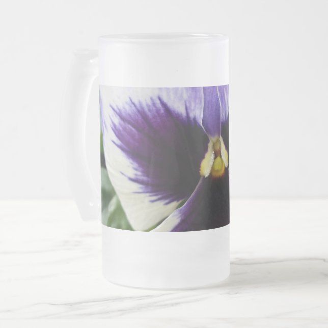 Chope Givrée pensée violette foncée sur blanc (Devant gauche)