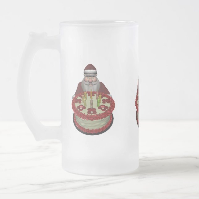 Chope Givrée Père Noël Avec Gâteau D'Anniversaire (Gauche)