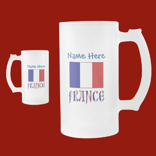 Chope Givrée Personnalisation France et Drapeau Français Bleu