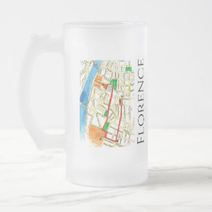 Chope Givrée Plan des rues de Florence Italie en Aquarelle