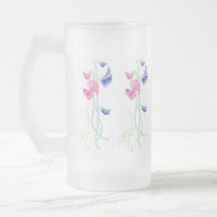 Pois doux peints à la main de rose, pourpres et