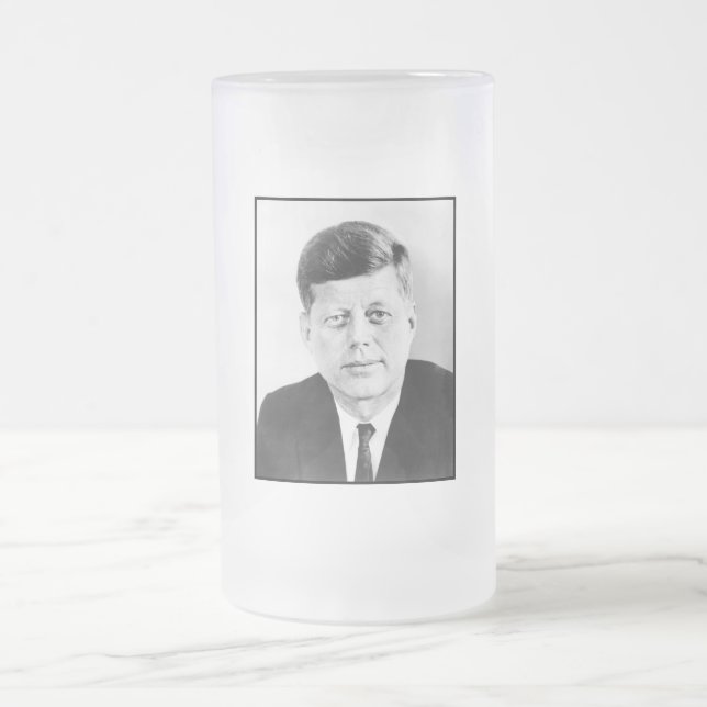 Chope Givrée Portrait de John F Kennedy sur verre dépoli (Centre)