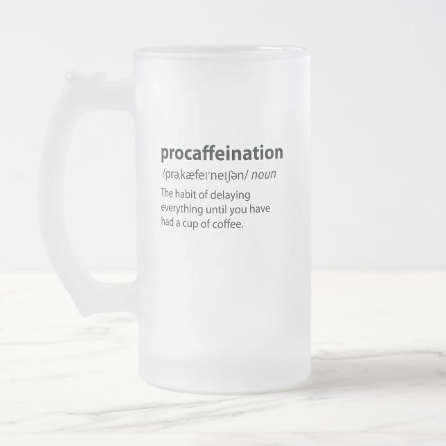 Chope Givrée Procaffination Funny Dictionnaire Définition (Gauche)