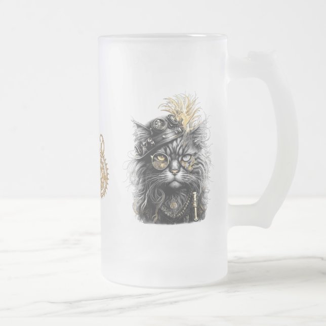 Chope Givrée Professeur Sprocket-Paws Le Chat Steampunk Funky (Droit)