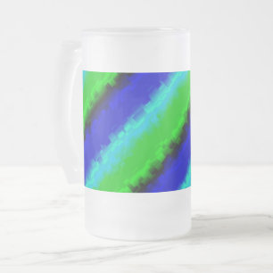 Chope Givrée Rayures de verre brisé bleu vert