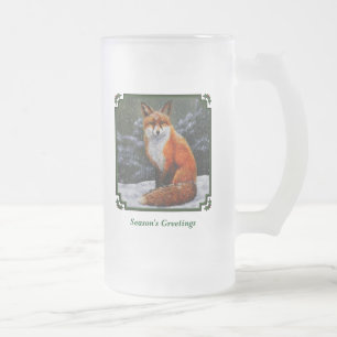 Chope Givrée Renard rouge mignon en neige hivernale