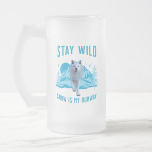 Chope Givrée Reste Sauvage Loup Blanc Piste de Neige
