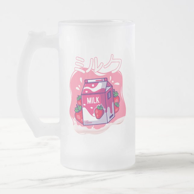 Chope Givrée Retro 90s Japonais Kawaii Lait de fraise Frosted  (Gauche)