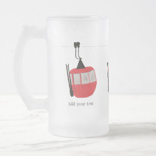 Chope Givrée Retro Ski Ascenseur Ski Montagne des neiges Illust