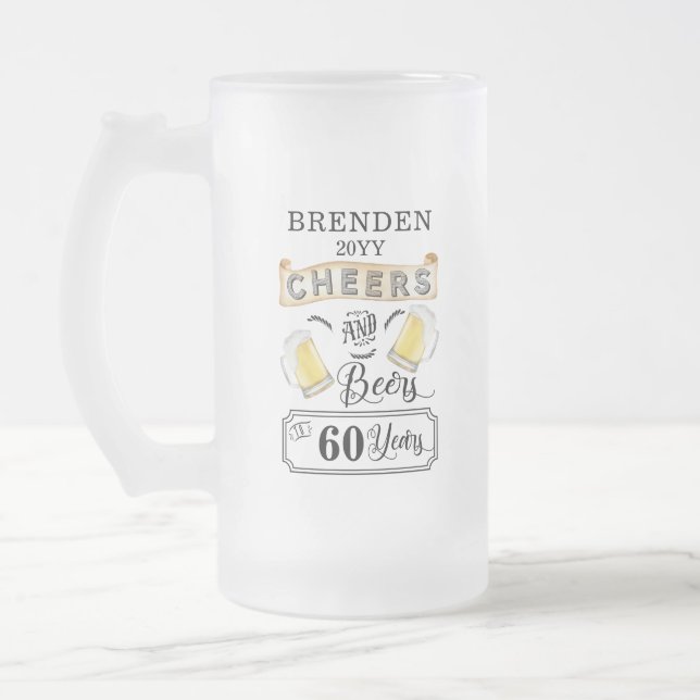 Chope Givrée Salutations et bières à 60 ans Anniversaire (Gauche)
