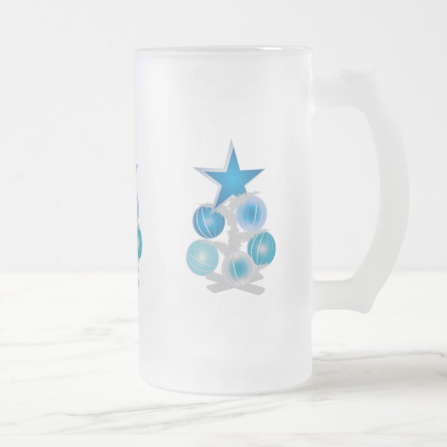Chope Givrée Sapin de Noël bleu (Droit)
