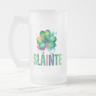 Chope Givrée Shamrock d'aquarelle - Sláinte - Saint Patrick Day