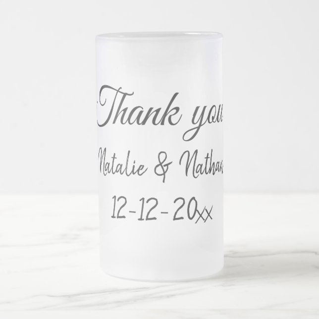 Chope Givrée Simple minimal thank you couple name text date cus (Centre)