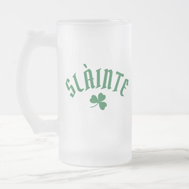 Chope Givrée SLÀINTE Funny Irish St. Patrick's Day Clover vert (Gauche)