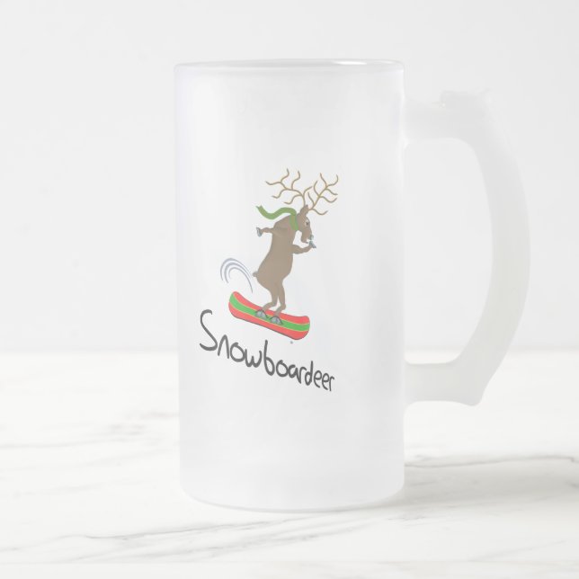 Chope Givrée Snowboardeur Funny Snowboard Reindeer (Droit)