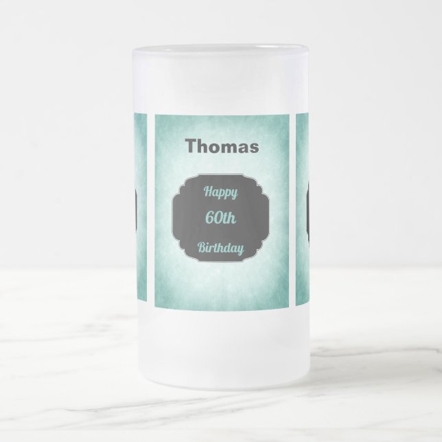 Chope Givrée Style bleu ajouter nom 60e Anniversaire design (Centre)