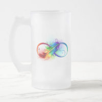 Symbole d'infini avec plume arc-en-ciel