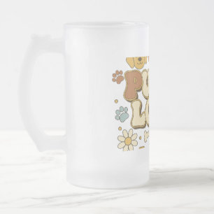 Chope Givrée T-Shirt Amour de Chien, Rétro Groovy 70 Chiens Cou