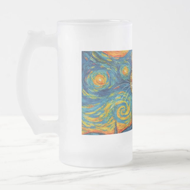 Chope Givrée  tabby cat gazes skyward (Gauche)