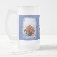 Taza de Cristal Esmerilado Bodegón de flores