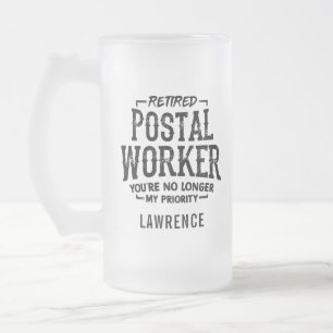 Chope Givrée Travailleur Postal Retraité Drôle Personnaliser No