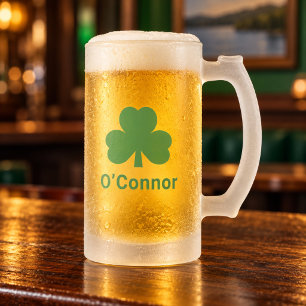 Chope Givrée Trèfle vert irlandais Nom de famille personnalisé