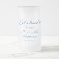 trinquons aux futurs mr & mrs couple mariage bleu