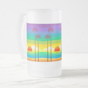 Chope Givrée Triple coucher de soleil Frosted 16 oz de verre gi