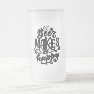 Chope Givrée Typographie de la citation de bière Verre givrée M