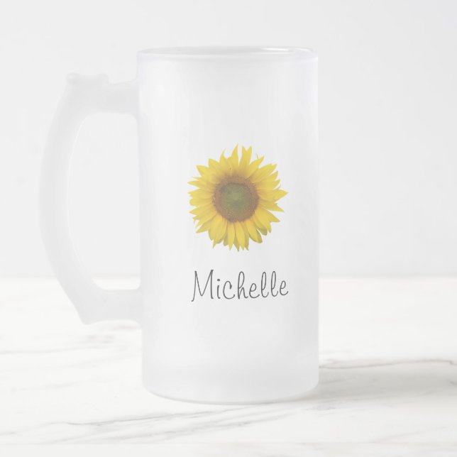 Chope Givrée Typographie de la mignonne de tournesol jaune (Gauche)