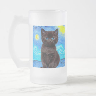 Chope Givrée Van Gogh Starry Night Black Cat