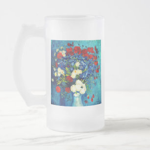 Chope Givrée Van Gogh Vase avec Cornflowers et Poppies