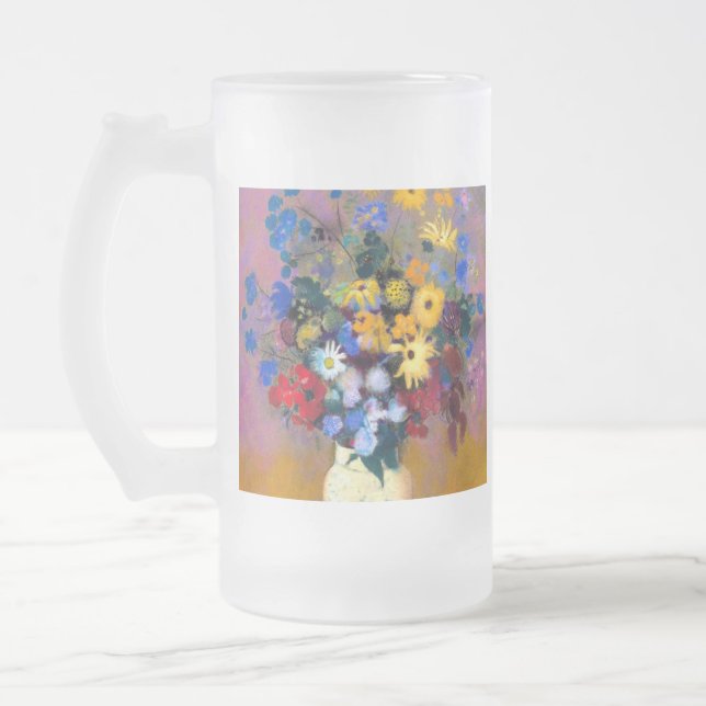 Chope Givrée Vase blanc avec fleurs Odilon Redon (Gauche)