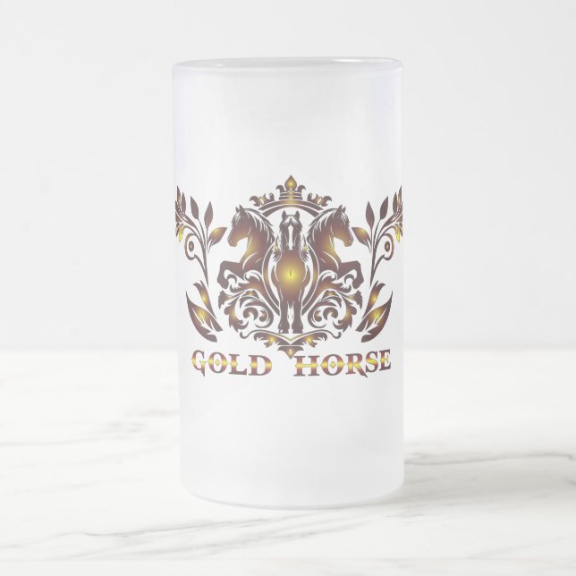 Chope Givrée Verre à bière Cheval Or (Centre)