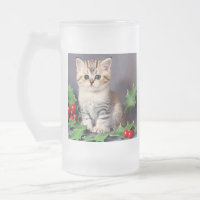 Vintage Christmas Kitten et Holly